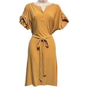 Anne Klein Chutney Dress Button Neck Waist Tie Size Large NWT MSRP $99.00